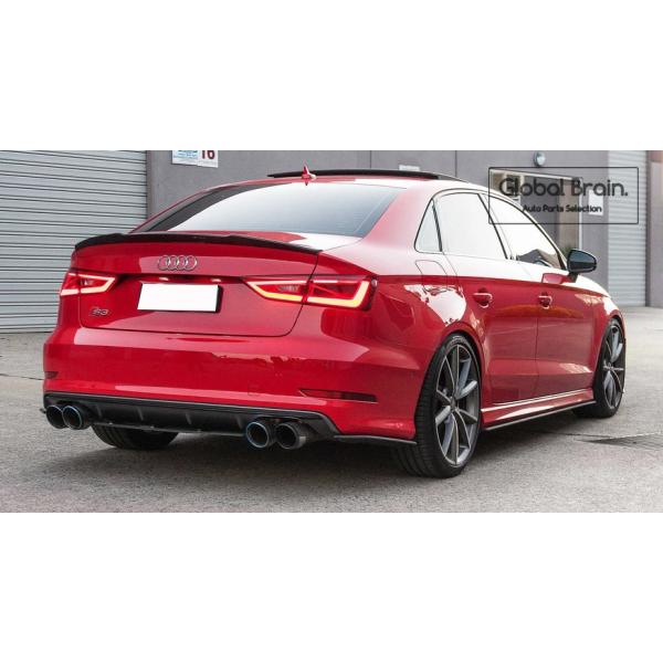 アウディ A3 8V Sライン/S3 前期 セダン リア スプリッター スパッツ / ( ディフューザー スプリッター スポイラーエアロ バンパー フェンダー)