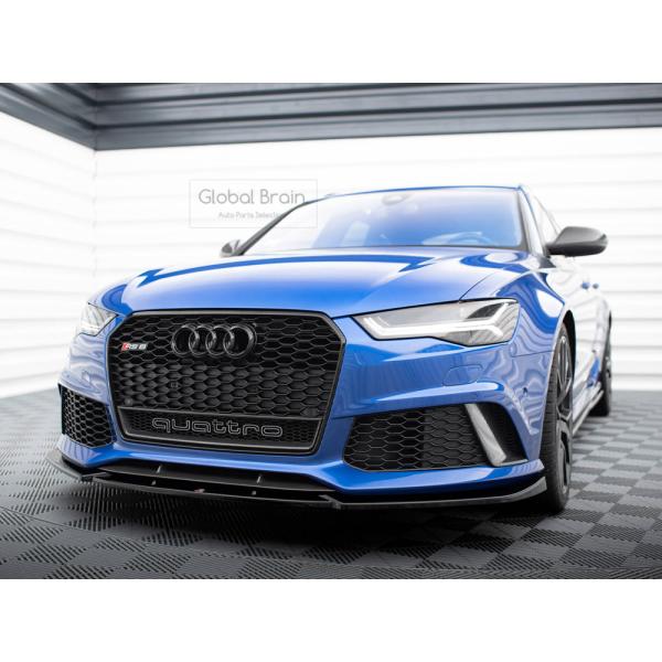 アウディ RS6 4G 後期 フロント リップ スポイラー V4 / ( ディフューザー スプリッター スポイラーエアロ バンパー フェンダー)