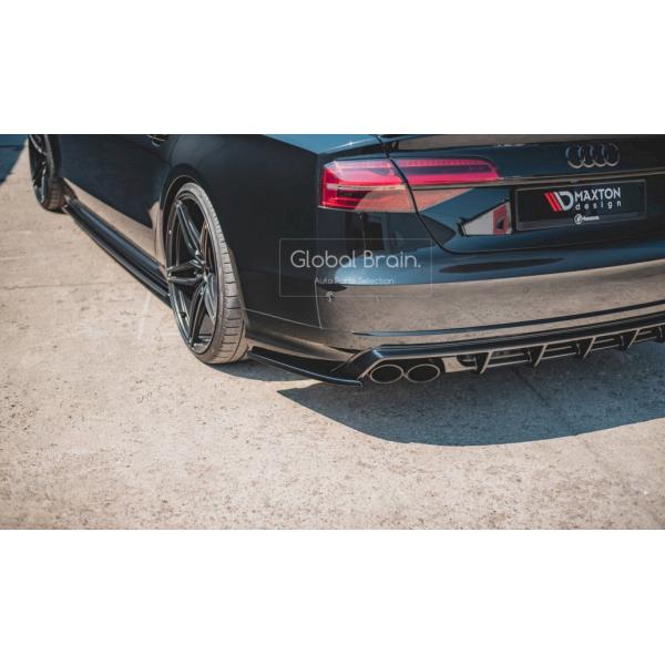 アウディ S8 プラス D4 後期 リア サイド スプリッター スパッツ V2_2