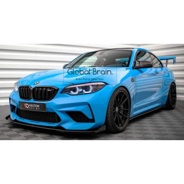 BMW M2 F87 コンペティション フロント リップ スポイラー+ ウィングレット レーシング / ( ディフューザー スプリッター スポイラーエアロ バンパー フェンダー)