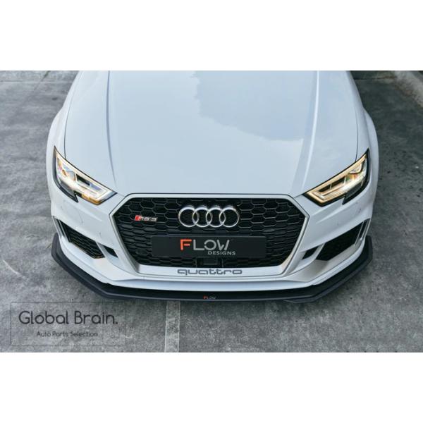 アウディ RS3 8V 後期 フロント リップ スプリッター用 エクステンション - Flow Design_1