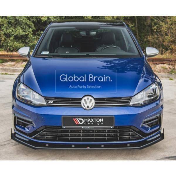 フォルクスワーゲン ゴルフ 7.5 R 後期 フロント リップ スポイラー+ ウィングレット レーシング / ( ディフューザー スプリッター スポイラーエアロ バンパー フェンダー)外装