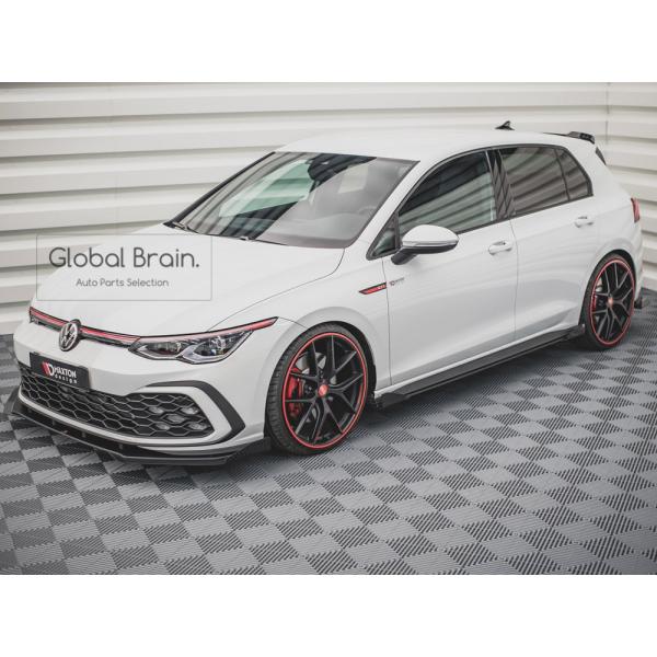 フォルクスワーゲン ゴルフ 8 GTI/ クラブスポーツ サイド スカート カバー スポイラー+ ウィングレット レーシング