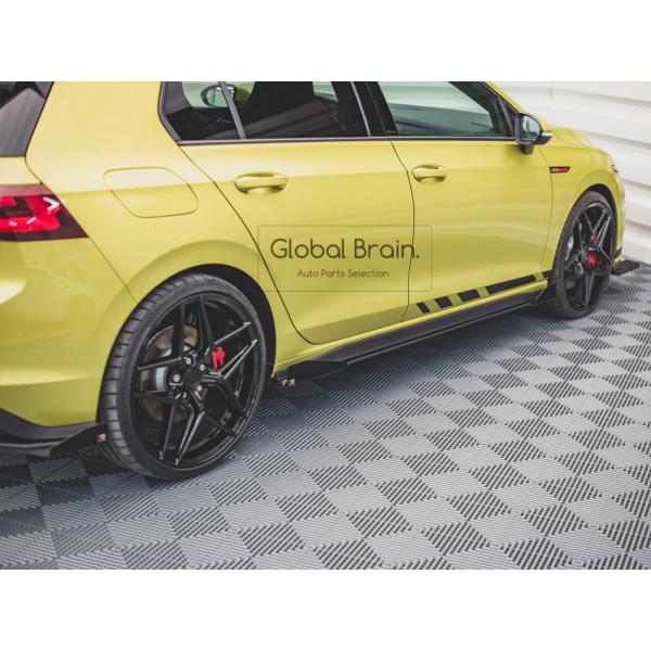 フォルクスワーゲン ゴルフ 8 GTI/ クラブスポーツ サイド スカート カバー スポイラー+ ウィングレット レーシング_1