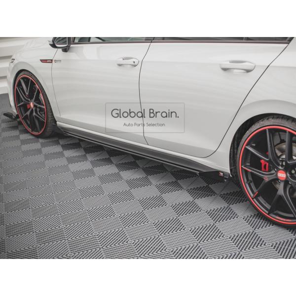 フォルクスワーゲン ゴルフ 8 GTI/ クラブスポーツ サイド スカート カバー スポイラー+ ウィングレット レーシング_3