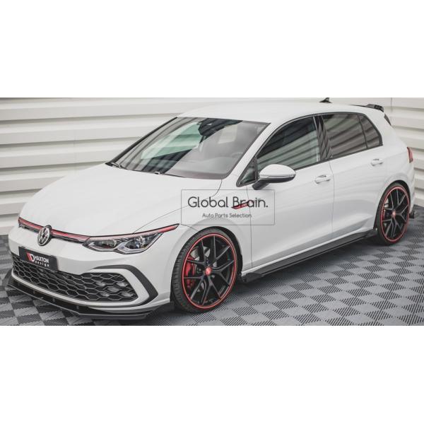 フォルクスワーゲン ゴルフ8 GTI サイド スカート カバー スポイラー+ ウィングレット レーシング