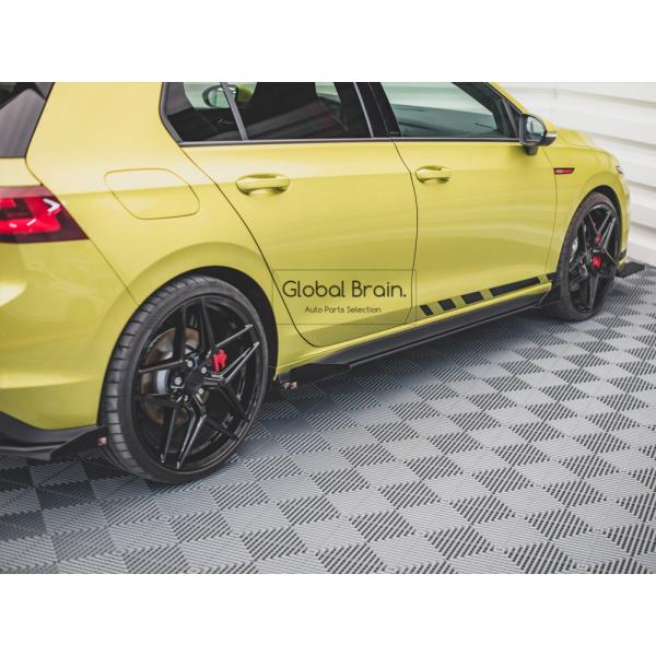 フォルクスワーゲン ゴルフ8 GTI サイド スカート カバー スポイラー+ ウィングレット レーシング_2