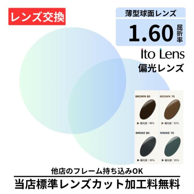 【楽天1位】 【レンズ交換】ITO 偏光160 gray brown グレー ブラウン 偏光 プラスチック 1.60 球面 偏光レンズ レンズ交換 屈折率1.60 メガネ メガネレンズ交換 2枚1組 眼鏡レンズ 眼鏡用レンズ 度付レンズ 度付きレンズ メガネ 度入り レンズ交換 メガネ 度付き 眼鏡用