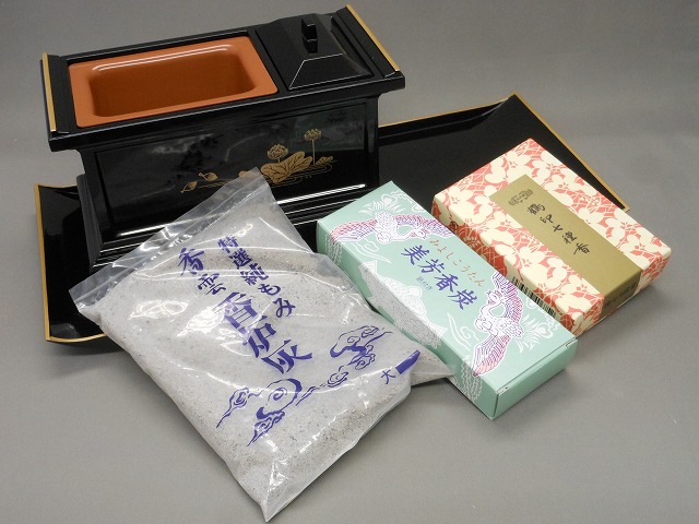 お得な焼香セット（小）6寸香炉 幅約180mm 焼香盆 幅約317mm【smtb-KD】