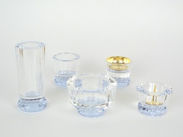 【クリスタル仏具】心結(miyu)５点セット　パープル【smtb-KD】