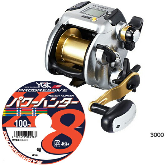 シマノ  プレミオ ３０００ ＰＥライン５号３００ｍ(よつあみパワーハンター プログレッシブ)セット！ 電動リールに糸を巻いてお届けします！ shimano PLEMIO