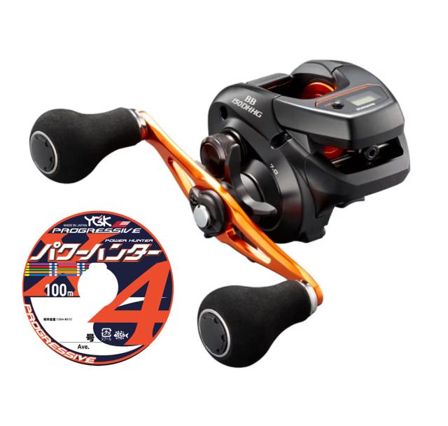 シマノ 21 バルケッタ BB 150DH-HG RIGHT 右巻き PEライン 0.8/1/1.5号 200mセット (よつあみパワーハンター プログレッシブ) リールに糸を巻いてお届け shimano