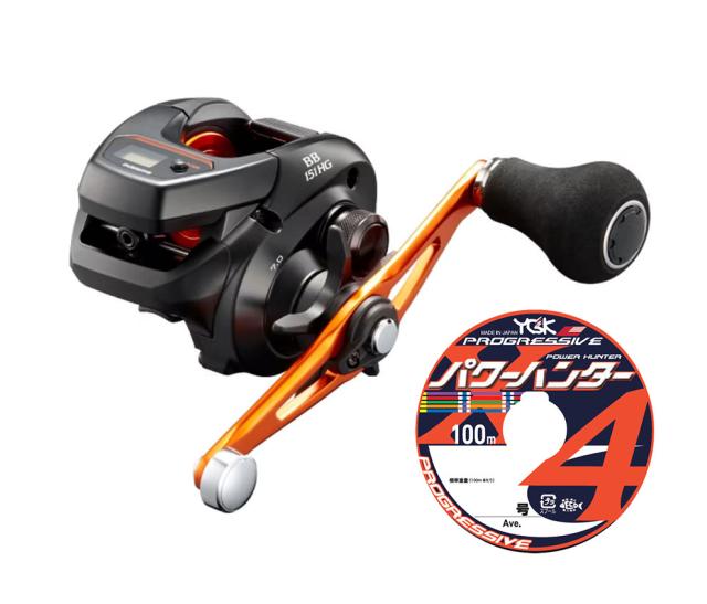 シマノ 21 バルケッタ BB 151HG LEFT 左巻き PEライン 0.8/1/1.5号 200mセット (よつあみパワーハンター プログレッシブ) リールに糸を巻いてお届け shimano