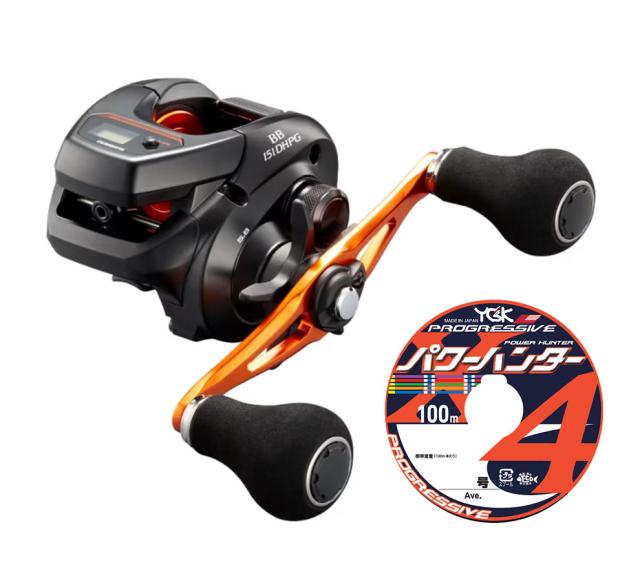 シマノ 21 バルケッタ BB 151DH-PG LEFT 左巻き PEライン 0.8/1/1.5号 200mセット (よつあみパワーハンター プログレッシブ) リールに糸を巻いてお届け shimano
