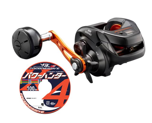 シマノ 21 バルケッタ BB 300HG RIGHT 右巻き 2/3号 200mセット (よつあみパワーハンター プログレッシブ) リールに糸を巻いてお届け shimano