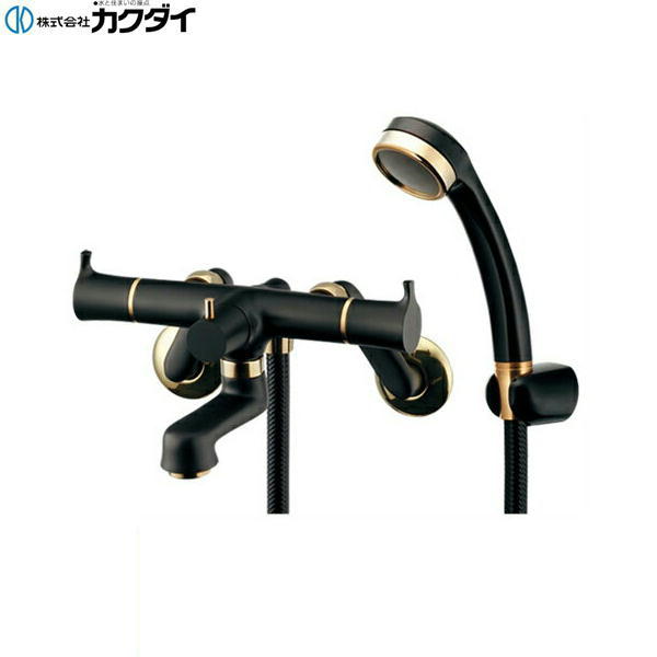 139-020K-D カクダイ KAKUDAI 2ハンドルシャワー混合栓 寒冷地仕様 一時止水・マットブラック 送料無料 28,345円