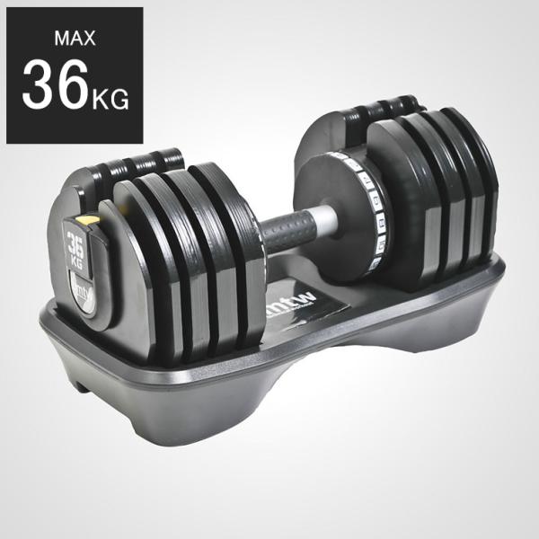 可変式ダンベル 36kg 1個 BODYMAKE ボディメーカー ブロックダンベル 可変式 ダンベル アジャスタブルダンベル 可変ダンベル 筋トレ グッズ 【90日保証】