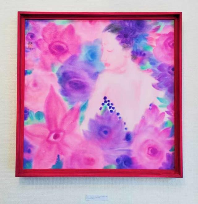 Flowers1   68x68糎    今日このごろ紙本水墨  2023