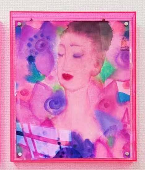 楊平  LOVE1  23.5x28.5cm  現代紙本水墨  カラカラーアクリル  2025