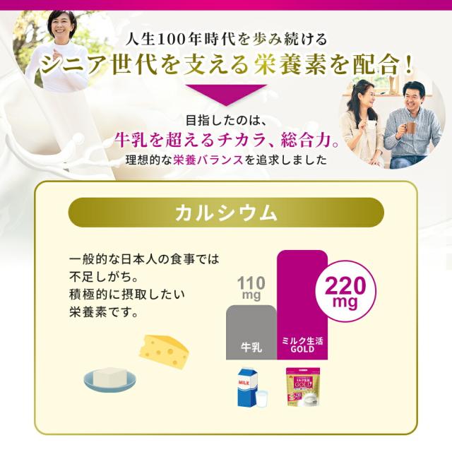 【 専用スプーン 付き】ミルク生活GOLD パウチタイプ＜4袋セット（300g入り）＞ 【森永乳業 公式】 | 高 たんぱく 高 カルシウム 中鎖脂肪酸 鉄 ビタミン ミネラル 食物繊維 DHA 葉酸 ラクトフェリン ビフィズス菌 乳酸菌 オリゴ糖 ミルク生活 大人の粉ミルク タンパク質
