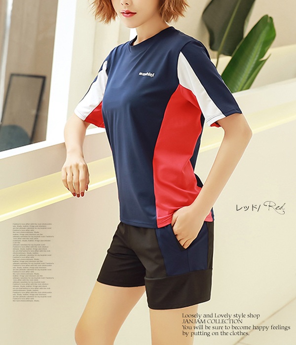 大きいサイズ レディース トレーニングウェア4点セット 半袖tシャツ ブラトップ ショートパンツ レギンス スポーツウェアの通販はau Pay マーケット Janjamcollection