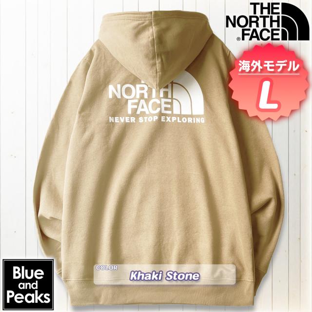 THE NORTH FACE パーカー Throwback Hoodie KhakiStone Lサイズ メンズ バックプリント 裏起毛 フーディー ノースフェイスパーカー メンズパーカー ハーフドーム 白 黒 アウトドア ブランド 大きいサイズ ペアルック レディース も着れる！ビッグサイズ ビッグシルエット