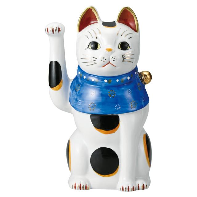 赤絵ブチ猫 中（右）青