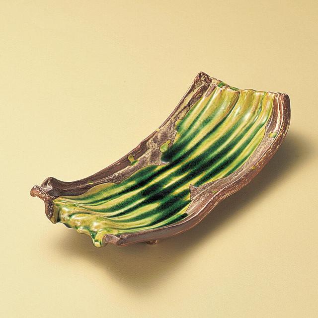 さび釉ヒワ流し１１.０盛皿
