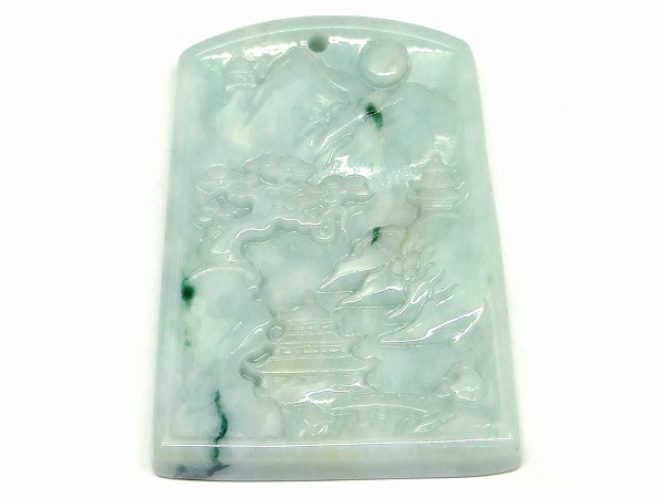 66500　　今月の半額 ミャンマー翡翠 ペンダントトップ 50mm×36mm 1個売り ヒスイ ?州 蘇州 ミャンマー産 送料無料 天然石 パワーストーン