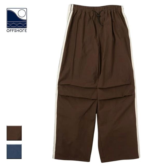 OFFSHORE オフショア TRACK PANTS メンズ/レディース ブラウン/ブルー S-XL OS26-2PT-001 【トラックパンツ ラインパンツ ジャージパンツ ジャージ パンツ ワイド サイドライン 軽量 スポーティー おしゃれ ブランド サーフ サーフブランド 茶色 ネイビー】