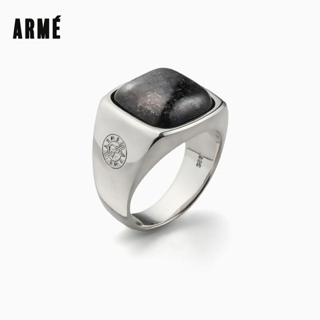 アルメ Intimate Ring Nuummite メンズ/レディース シルバー 9-17 【リング 指輪 シグネットリング ストーンリング スターリングシルバー シルバー925 日本製 ポリッシュ仕上げ ポリッシュ 天然石 石 ストーン ブランドロゴ おしゃれ ブランド 銀】