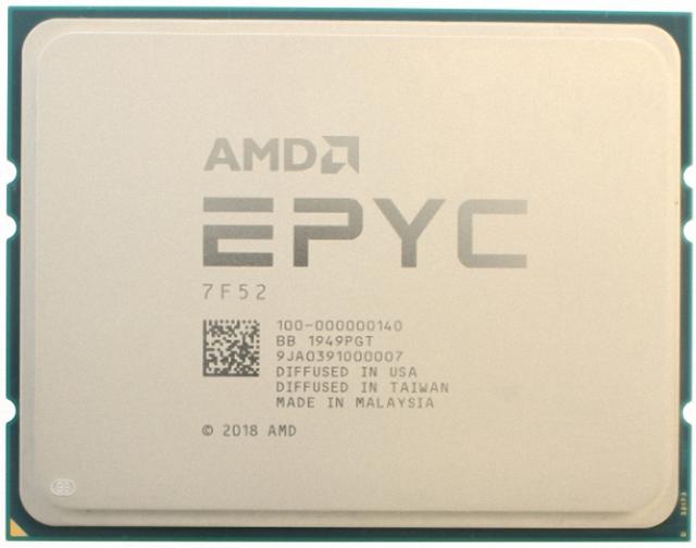 AMD EPYC 7F52 16C 32T 3.5GHz to 3.9GHz Socket SP3 Rome 7NM 256MB 240W Apr 2020 中古