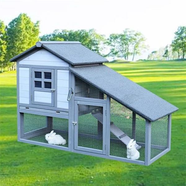ウサギケージ　屋内　屋根　ウサギ小屋　2階建て　152センチ　木製　防水　小型から中型動物用　ゾンチー　屋外　モルモット小屋　生活雑貨　家庭用 31,678円