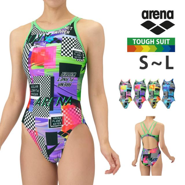 20％OFF 送料無料 アリーナ arena レディース トレーニングワンピース 競泳水着 AS5FWM22L S M L メール便 返品交換不可 TOUGHSUIT タフスーツ 競技水着 練習用 オールインワン 水着 女性用 水泳 スイムウェア 競泳 25FW プリント