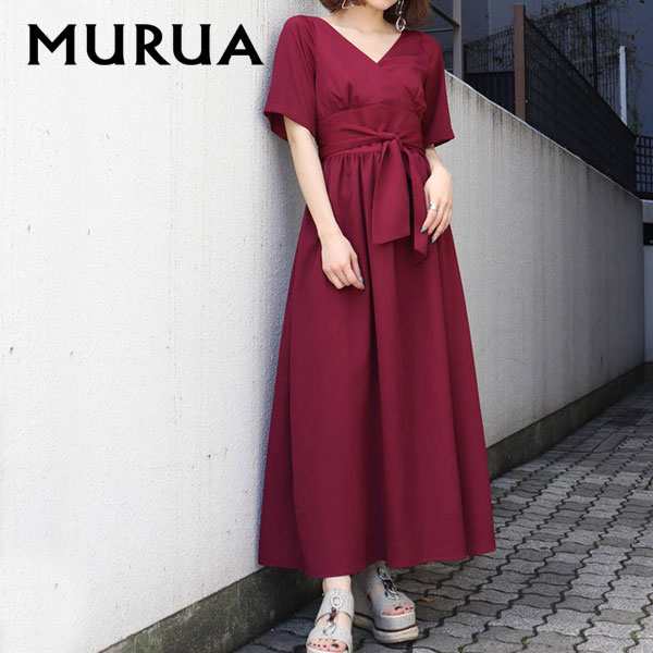 Sale30 Off ムルーア Murua 通販 ワイドベルトカシュクールワンピース レディース ワンピース ロング丈 マキシ丈 五分袖 半袖 Vネックの通販はau Pay マーケット ダブルハート Au Pay マーケット店