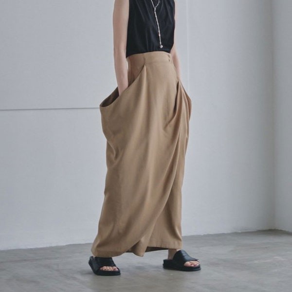 todayful 23ss drape satin skirt-