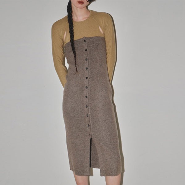 在庫安い Pencil Bare Knitdress/ペンシルベアニットドレス/TODAYFUL