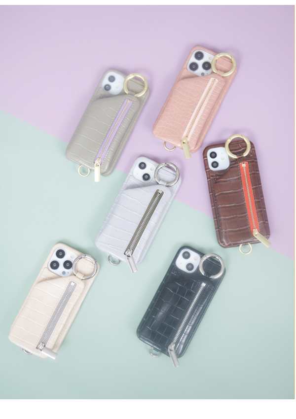 《即納》 【iPhone対応】エジュー ajew 通販 ajew cadenas croco zipphone case shoulder  iPhone14 iPhone13 ac2022001｜au PAY マーケット