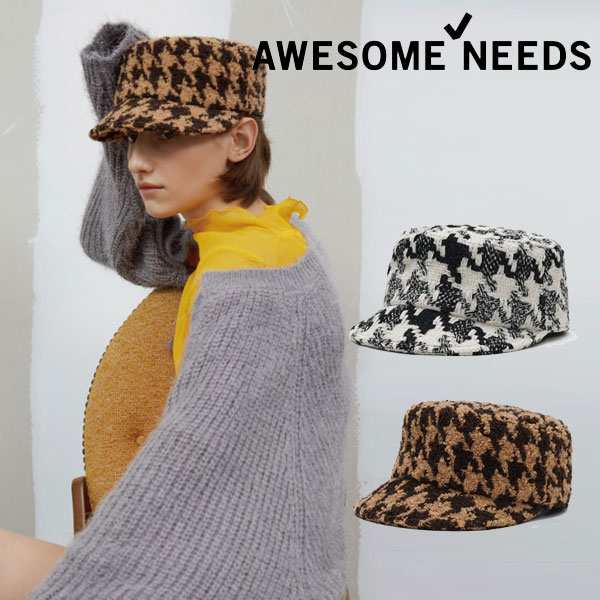 AWESOME NEEDS オーサムニーズ BELLBOY CAP CHECK レディース 帽子