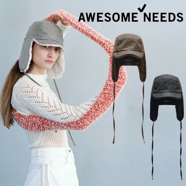 AWESOME NEEDS オーサムニーズ RIVERSIBLE TRAPPER CAP レディース