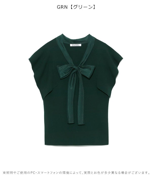 【早割SALE15%OFF】スナイデル SNIDEL 22秋冬 シアーボウタイニットプルオーバー レディース トップス プルオーバー ニット ノースリーブ|au PAY マーケット