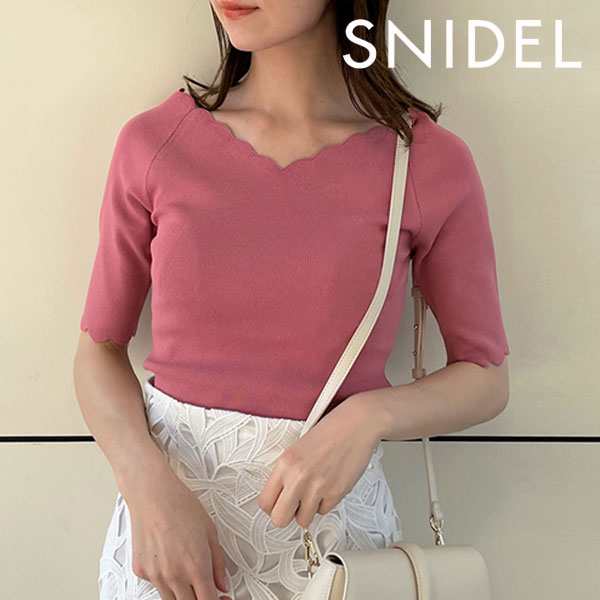 SUMMER SALE50%OFF】 スナイデル SNIDEL Sustainableスカラニットトップス トップス 半袖 ミドル丈 スカラップ  swnt232108の通販はau PAY マーケット ダブルハート au PAY マーケット店 au PAY マーケット－通販サイト