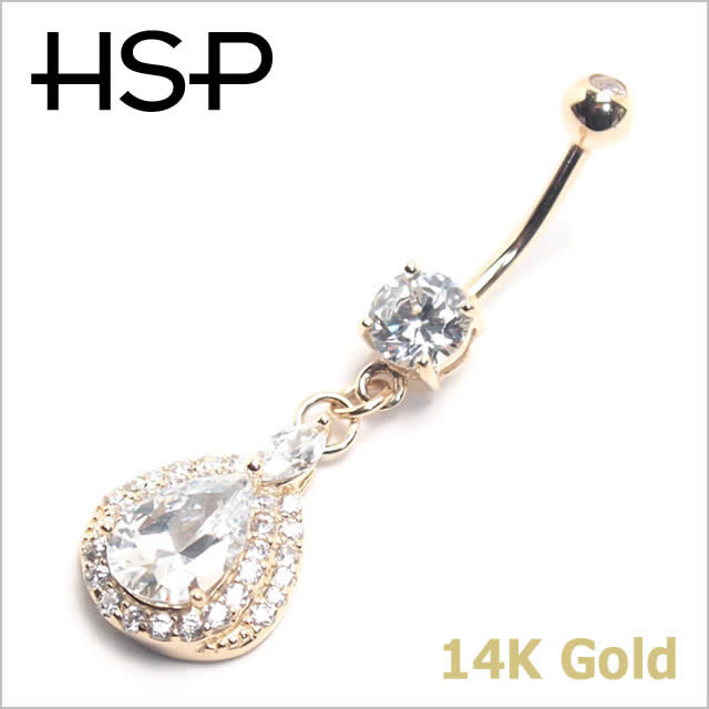 【送料無料】14G 14K ティアドロップダングル バナナバーベル ボディピアス 37,895円