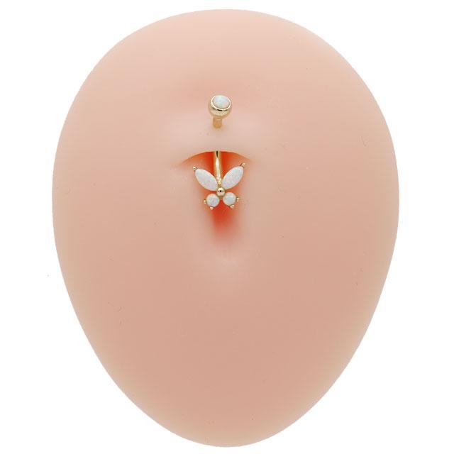 ヘソピアス 14G 14K ゴールド ミニ バタフライ 蝶々 ジュエル バナナバーベル ボディピアス へそピアス 耳ピアス ヘソピアス レディース メンズ ボディピアス_9