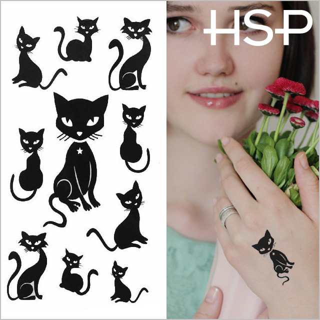 ハロウィン 493 タトゥーシール ブラックキャット Halloween Tattoo の通販はau Pay マーケット Hsp ボディピアス アクセ