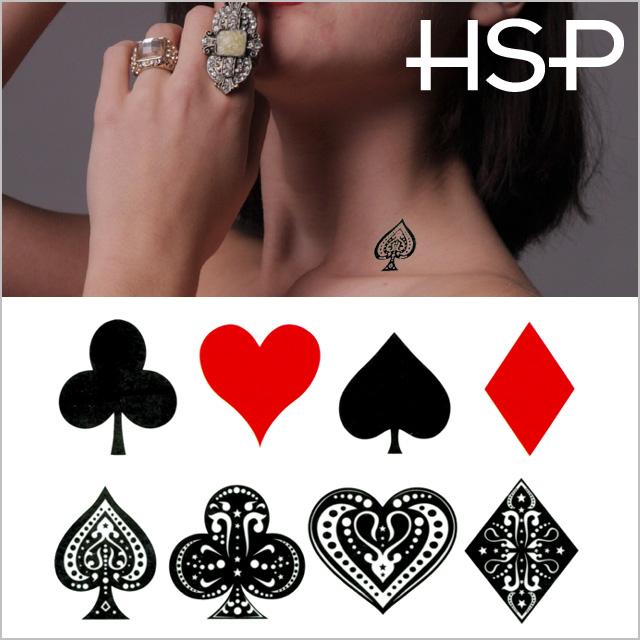 ハロウィン 540 タトゥーシール 2枚セット クラシカル トランプマーク Halloween Tattoo の通販はau Pay マーケット Hsp ボディピアス アクセ