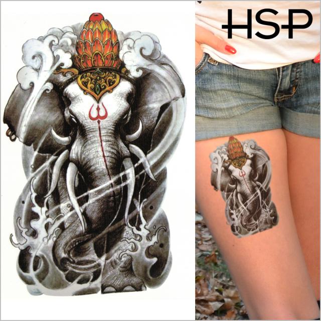 ハロウィン タトゥーシール 六牙の白象【Halloween TATTOO 】大判の 