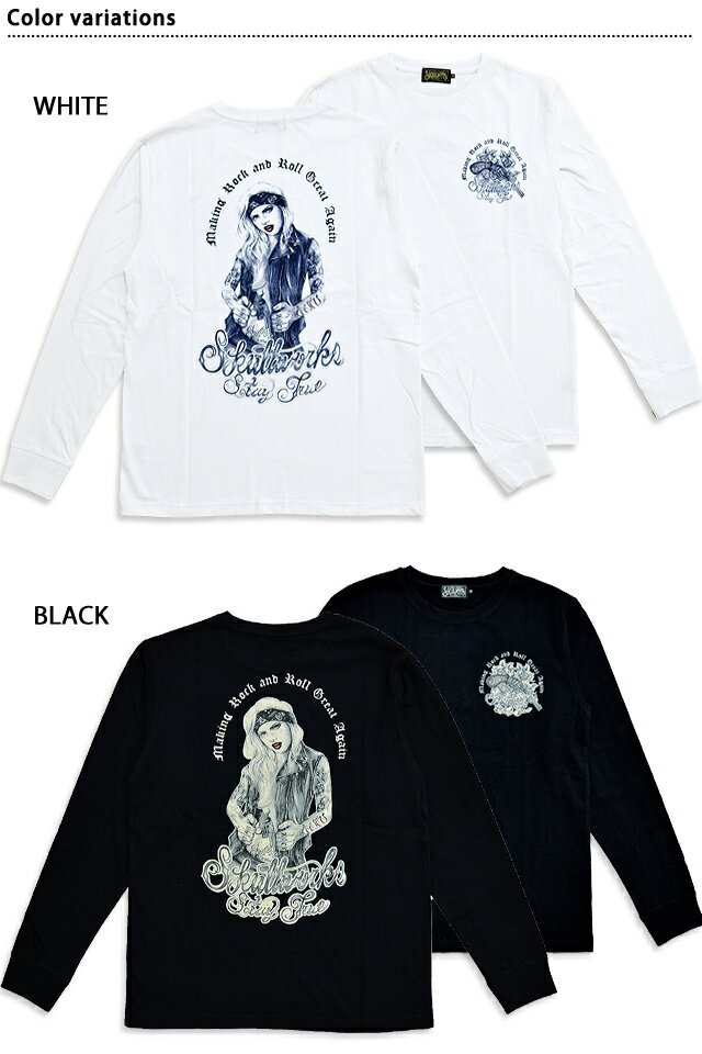 バンダナタトゥーガール長袖Tシャツ スカルワークス SKULL WORKS