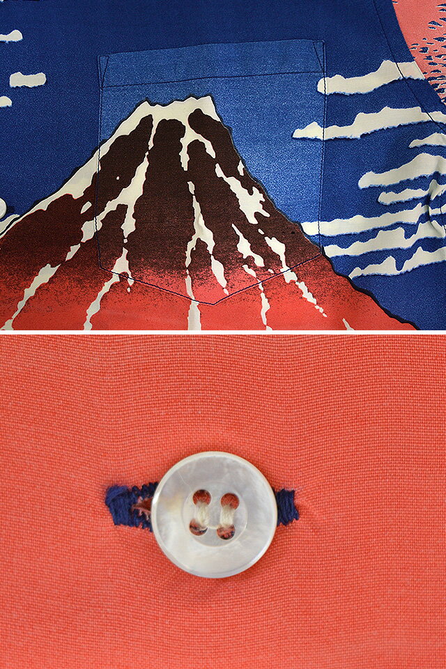 半袖アロハシャツ SUN SURF×北斎 SPECIAL EDITION「凱旋快晴」 SUN SURF サンサーフ SS37917 葛飾北斎 赤 富士山 日本製_3