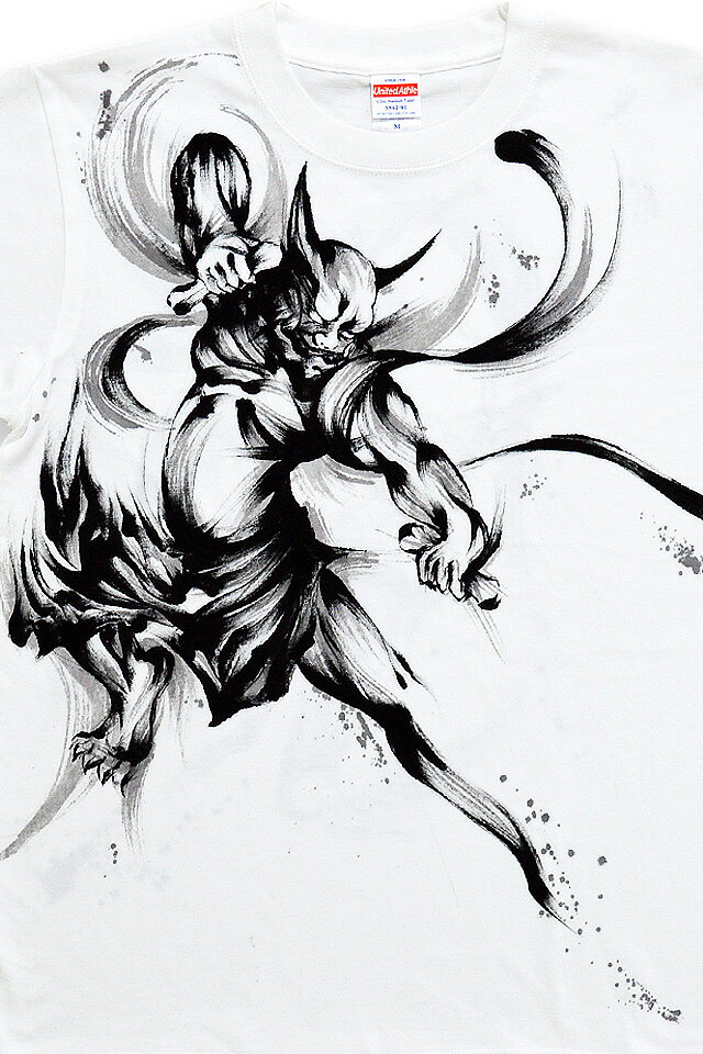 手描き半袖Tシャツ「風神雷神」(3)◇手描きの羽水の通販はau PAY